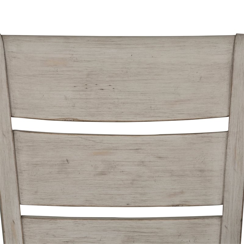 Pemberly Row 5 Piece Pedestal Table Set with Ladder Back Chairs in White