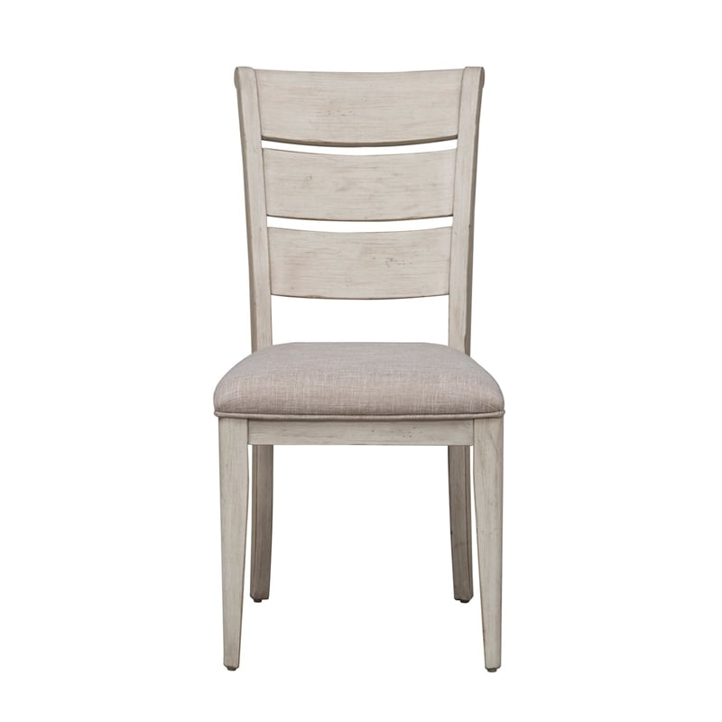 Pemberly Row 5 Piece Pedestal Table Set with Ladder Back Chairs in White