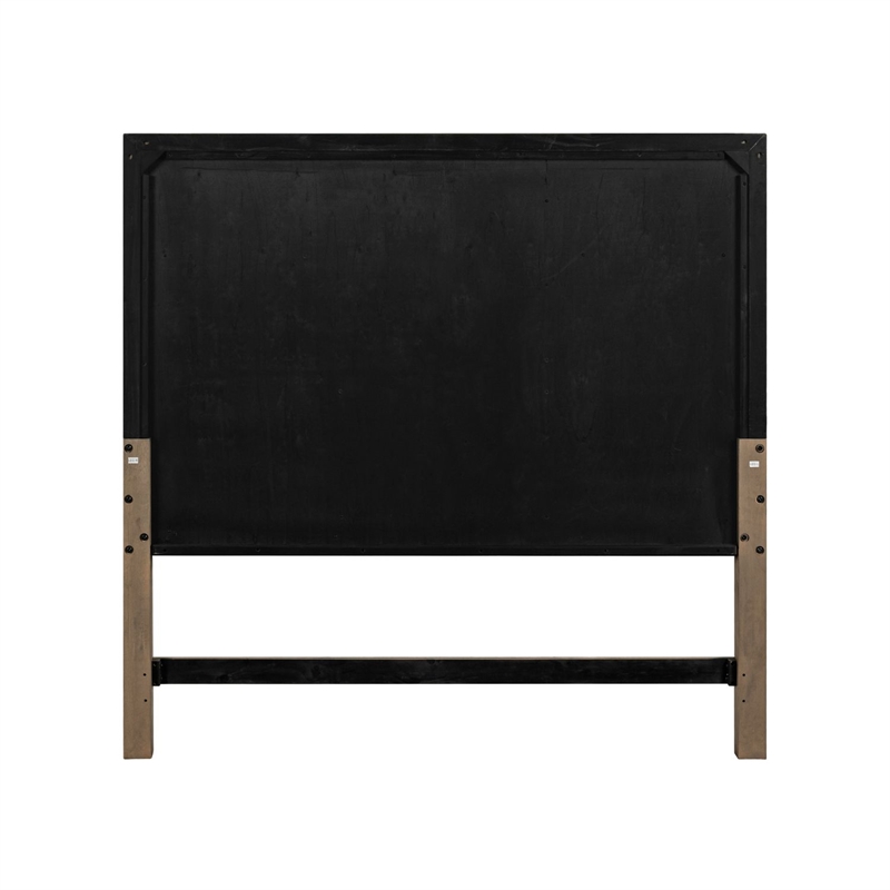 Pemberly Row Queen Panel Headboard with Picture Frame Molding in Brown