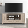 Pemberly Row 80 Inch TV Console with Firebox and Soft Close Doors in Brown