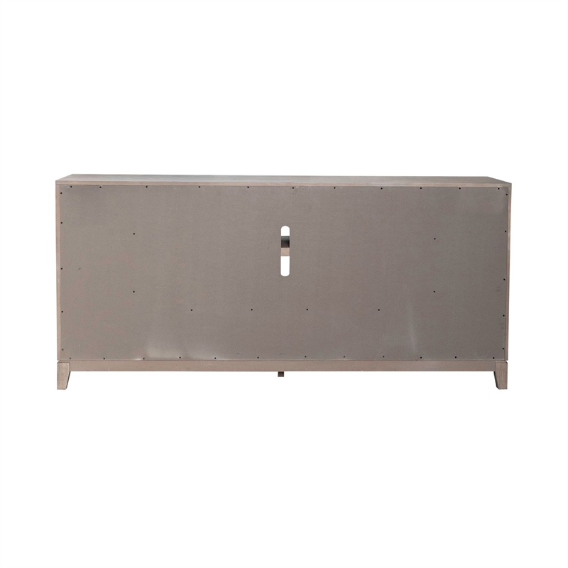 Pemberly Row 80 Inch TV Console with Firebox and Soft Close Doors in Brown