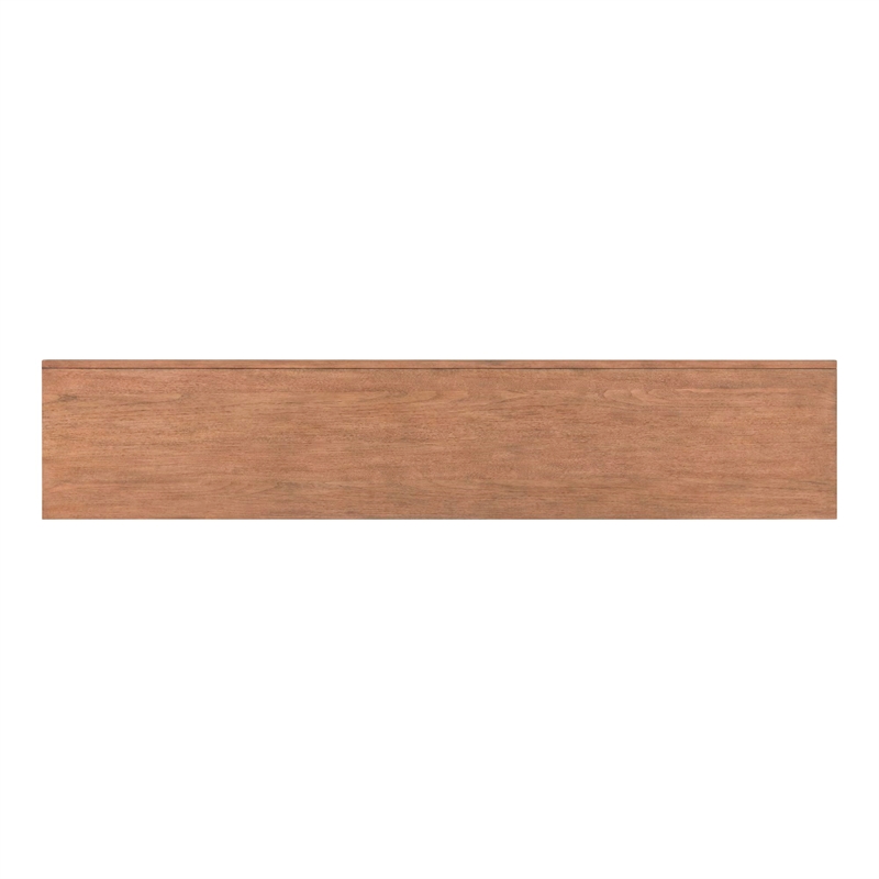 Pemberly Row 84 Inch Fireplace TV Console with Reeded Doors in Brown