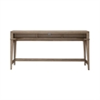 Pemberly Row Console Bar Table with Built In Charging Station in Brown