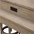 Pemberly Row Console Bar Table with Built In Charging Station in Brown