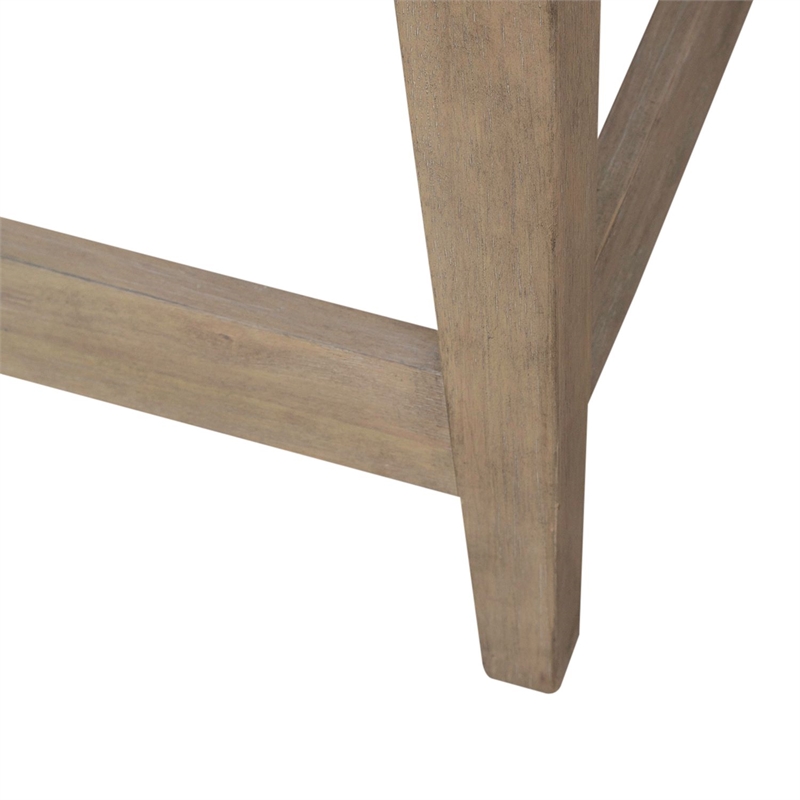 Pemberly Row Console Bar Table with Built In Charging Station in Brown