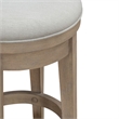 Pemberly Row Upholstered Swivel Console Stool with Taupe Seat in Brown