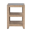 Pemberly Row Chairside Table with Tile Insert Top and Open Shelves in Brown
