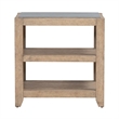Pemberly Row Chairside Table with Tile Insert Top and Open Shelves in Brown