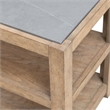 Pemberly Row Chairside Table with Tile Insert Top and Open Shelves in Brown
