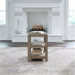 Pemberly Row Chairside Table with Tile Insert Top and Open Shelves in Brown