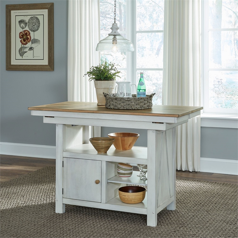 Pemberly Row 5 Piece Gathering Table Dining Set with Swivel Chairs in White