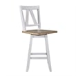Pemberly Row 5 Piece Gathering Table Dining Set with Swivel Chairs in White