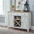 Pemberly Row Dining Server with Wine Storage and Felt Drawers in White