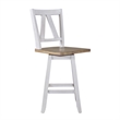 Pemberly Row 7 Piece Gathering Table Set with Swivel Chairs in White