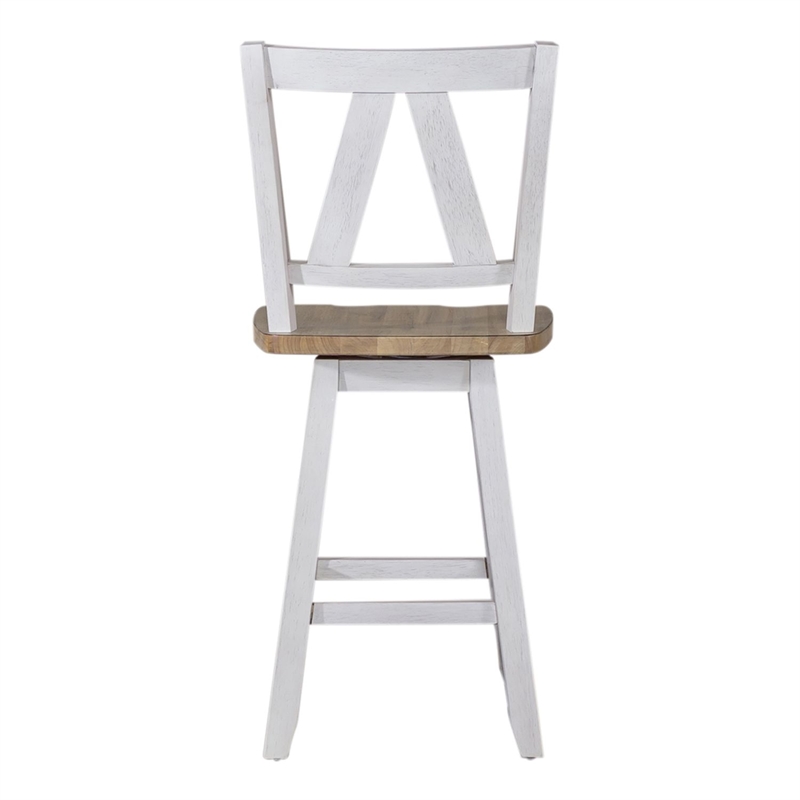 Pemberly Row 7 Piece Gathering Table Set with Swivel Chairs in White