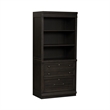 Pemberly Row 2 Piece Hutch and Cabinet Set with Locking Files in Black