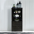 Pemberly Row 2 Piece Hutch and Cabinet Set with Locking Files in Black