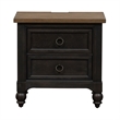 Pemberly Row 2 Drawer Nightstand with USB Charging Station in Black