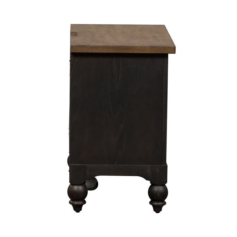 Pemberly Row 2 Drawer Nightstand with USB Charging Station in Black