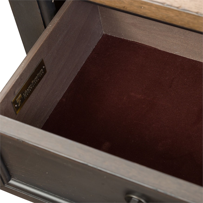 Pemberly Row 2 Drawer Nightstand with USB Charging Station in Black