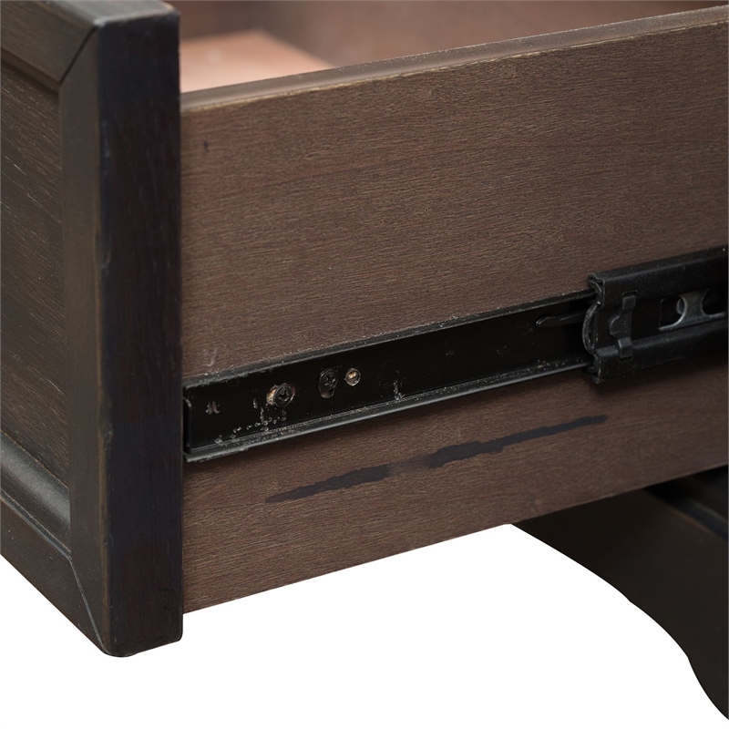 Pemberly Row 2 Drawer Nightstand with USB Charging Station in Black