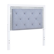 Pemberly Row Full Upholstered Panel Headboard with LED Lights in White