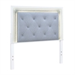 Pemberly Row Full Upholstered Panel Headboard with LED Lights in White
