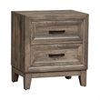 Pemberly Row 2 Drawer Nightstand with Canted Molding Detail in Brown