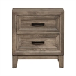 Pemberly Row 2 Drawer Nightstand with Canted Molding Detail in Brown