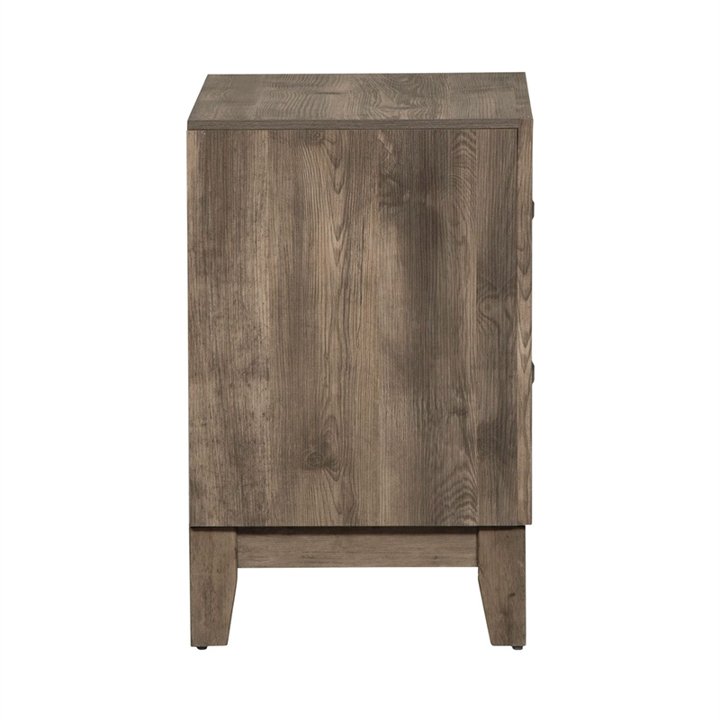 Pemberly Row 2 Drawer Nightstand with Canted Molding Detail in Brown