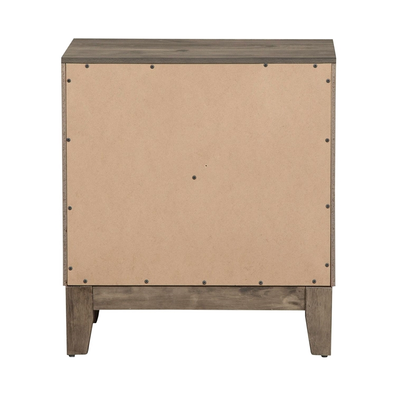 Pemberly Row 2 Drawer Nightstand with Canted Molding Detail in Brown