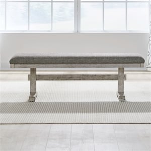 Pemberly Row Upholstered Dining Bench with Pedestal Legs and Trestle