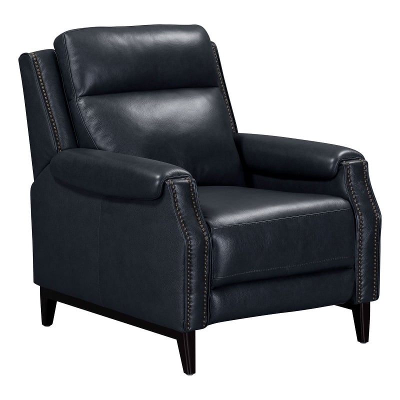 Pemberly Row Manual Pushback Recliner Chair in York Navy Leather