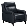 Pemberly Row Manual Pushback Recliner Chair in York Navy Leather