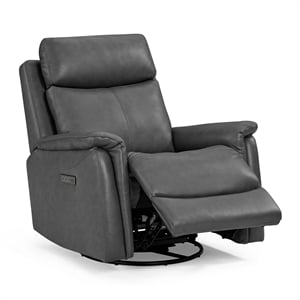 Pemberly Row Power Recliner Chair with Charging Port in Gray