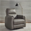 Pemberly Row Power Recliner Swivel Chair with Cushion Arms in Gray