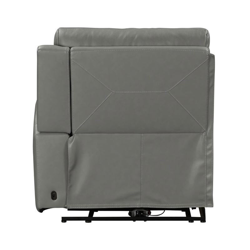 Pemberly Row 6 Piece Power Reclining Sectional with Bolster Back in Gray
