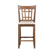 Pemberly Row 5 Piece Pub Table Set with Lattice Back Counter Chairs in Honey