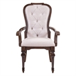 Pemberly Row Upholstered Arm Dining Chair Set of 2 in Chateau Brown Hickory