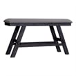 Pemberly Row Counter Height Bench with Trestle Base and Center Shelf in Gray