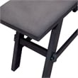Pemberly Row Counter Height Bench with Trestle Base and Center Shelf in Gray