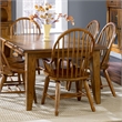 Pemberly Row 5 Piece Leg Table Dining Set with Bow Back Chairs in Rustic Oak