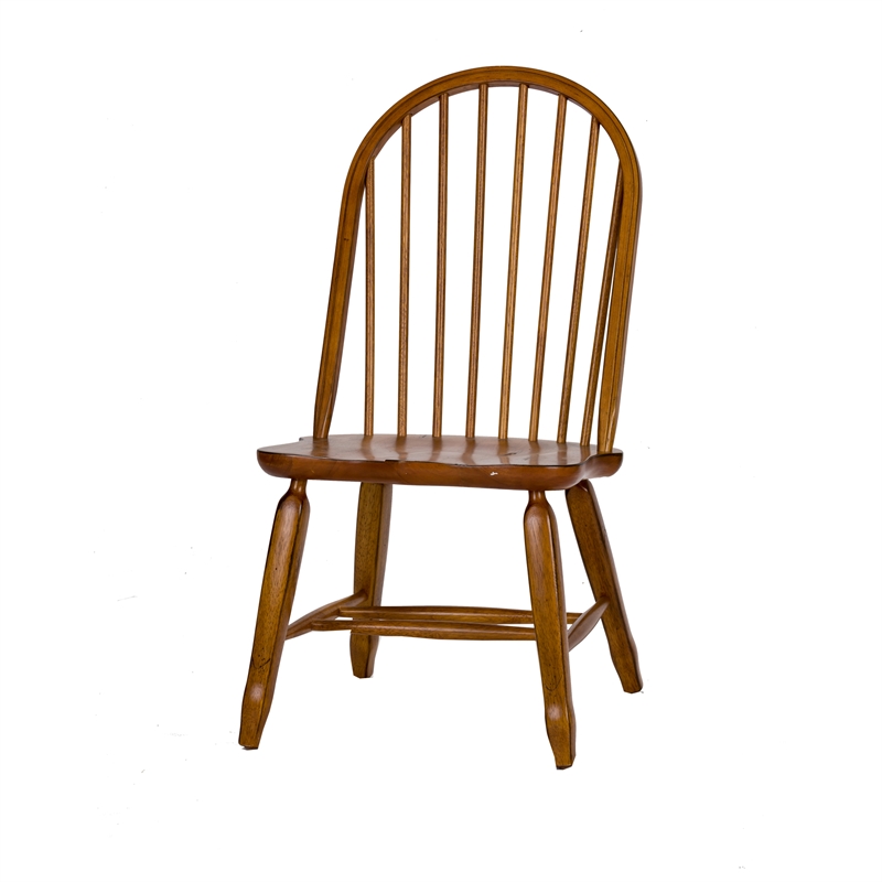 Pemberly Row 5 Piece Leg Table Dining Set with Bow Back Chairs in Rustic Oak