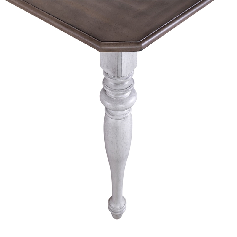Pemberly Row Gathering Table with Removable Leaf in Antique White and Pine