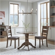 Pemberly Row 3 Piece Drop Leaf Table Set with Slat Back Chairs in Sandstone