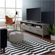 Pemberly Row 76 Inch TV Console with Picture Frame Molding in Contemporary Gray