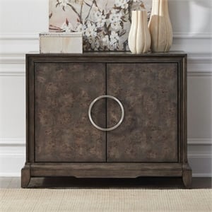 Pemberly Row 2 Door Accent Cabinet with Soft Close Hinges in Warm Brown Finish