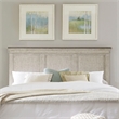 Pemberly Row Queen Panel Headboard with Saw Mark Distressing in Weathered Linen