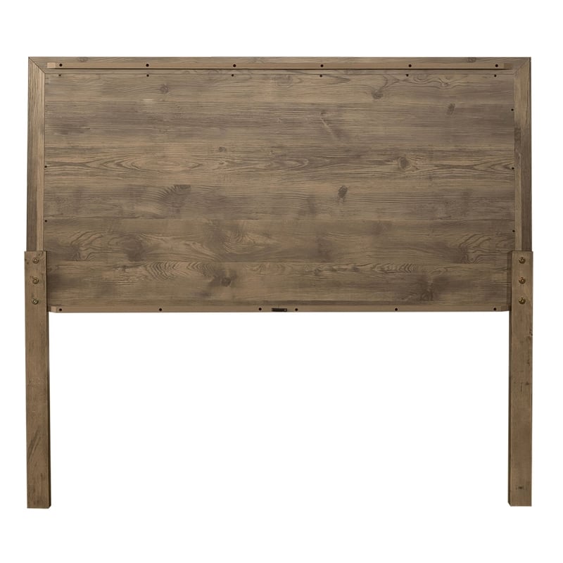 Pemberly Row King Panel Headboard with Canted Picture Frame in Cobblestone