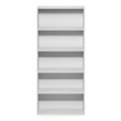 Pemberly Row 5 Tier Adjustable Bookshelf 52 Inch Tall in White Finish
